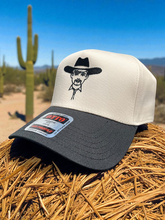 'Manolo The Cowboy' A-Frame Hat - Natural Beige W/ Black