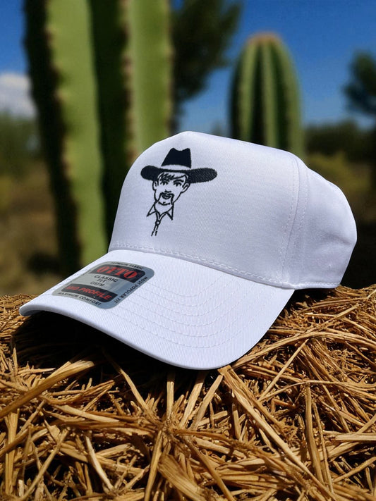 'Manolo The Cowboy' A-Frame Hat - White W/ Black