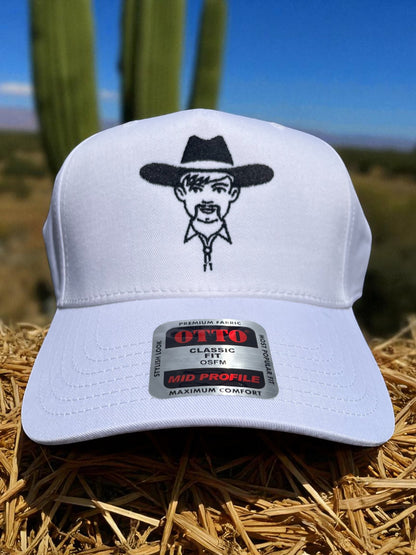 'Manolo The Cowboy' A-Frame Hat - White W/ Black